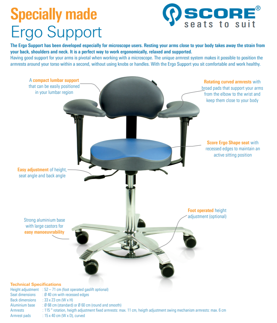 SCORE - Ergo Support Chair for Microscope